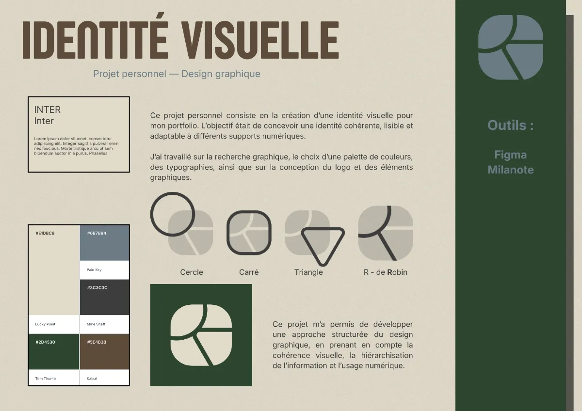 Identité visuelle sur Portfolio