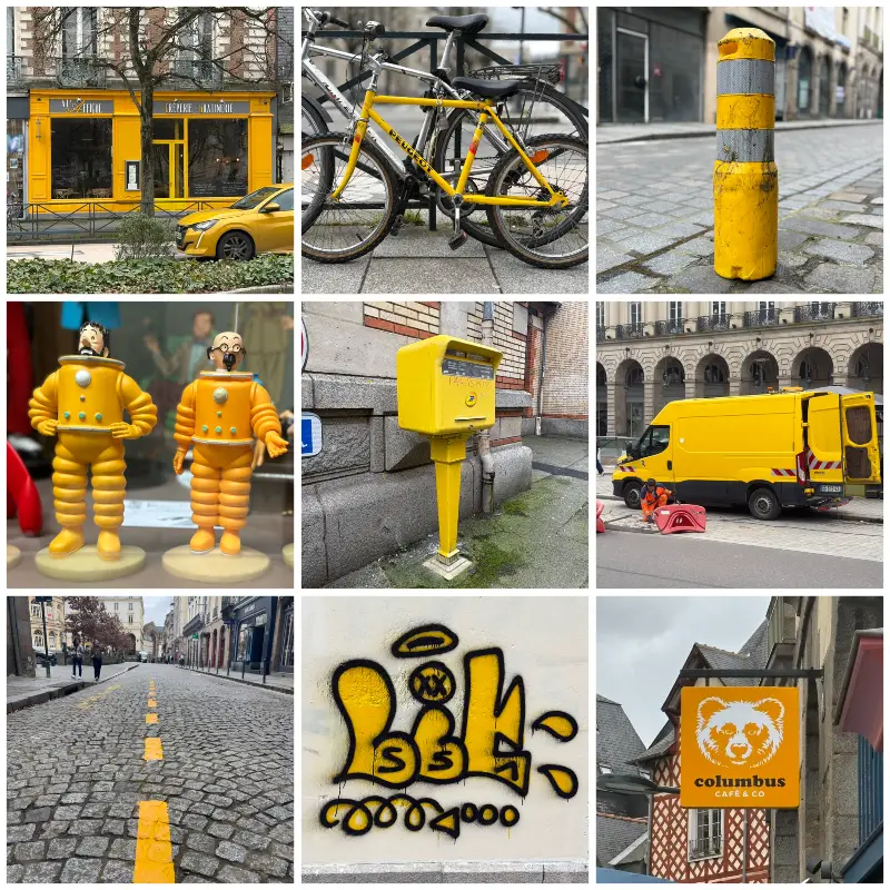 Grille de photo à dominance jaune